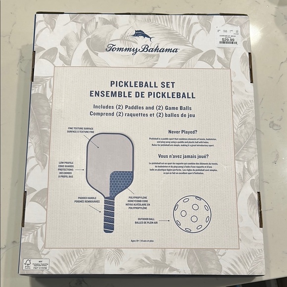 Tommy Bahama Pickleball Set with Blue and Yellow Accents - Picture 2 of 2
